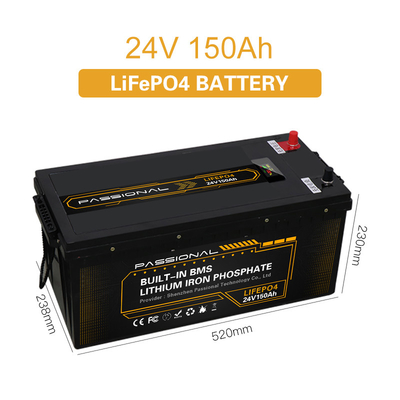 رافعة شوكية كهربائية EV النظام الشمسي تخزين الطاقة حزمة بطارية LFP 24V 150Ah مع BMS