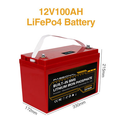 حزمة بطارية ليثيوم LiFePO4 12V 100Ah لتخزين الطاقة ، رافعة شوكية كهربائية ، سكوتر E الدراجة