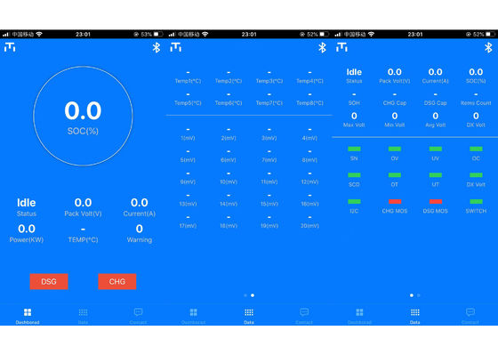 20S 72V بطارية ليثيوم أيون الذكية BMS البطارية RS232 بلوتوث APP 50A 100A 200a